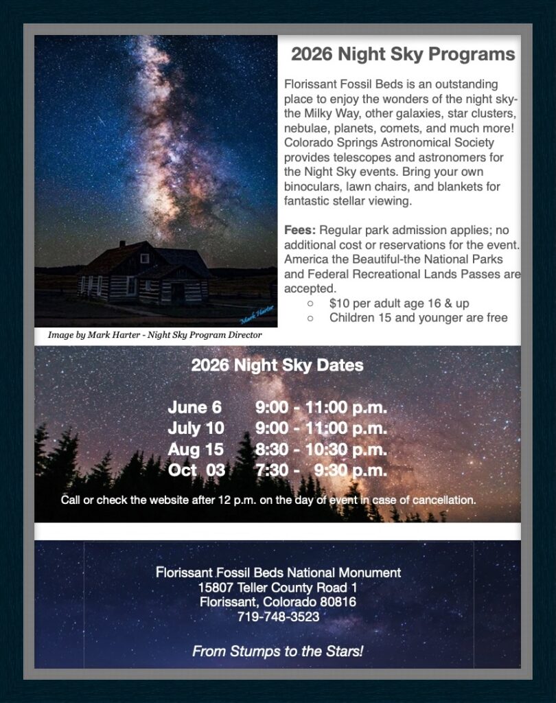 Night Sky Program 2026 | The Friends of the Florissant Fossil Beds
